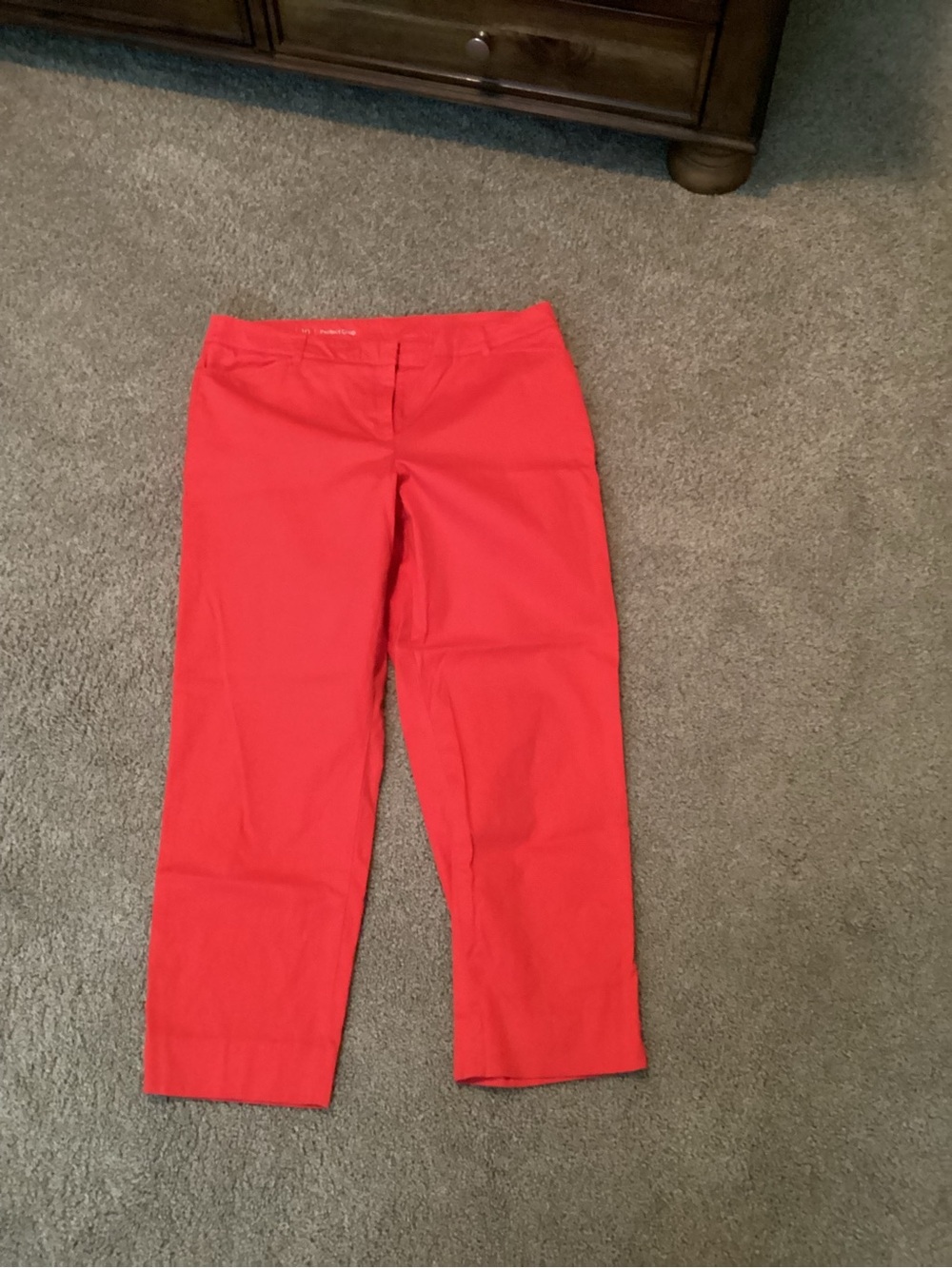 Talbots Coral-Red Cropped Straight-Leg Pants